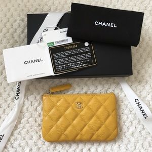 ❌SOLD❌ NWT Chanel Mini O Case Yellow Caviar GHW